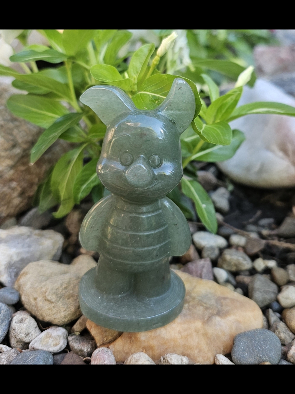 Green Adventurine Crystal Piglet Figurine